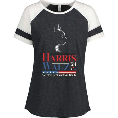 Harris Waltz 2024 Election Funny Cat Kamala Harris Tim Walz Enza Ladies Jersey Colorblock Tee