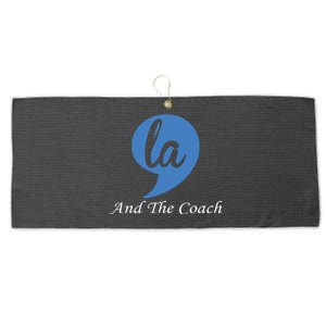 Harris Walz 2024 Comma La And The Coach Large Microfiber Waffle Golf Towel