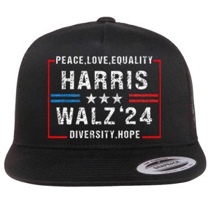 Harris Waltz 2024 Election Kamala Harris Tim Walz Waltz 2024 Flat Bill Trucker Hat