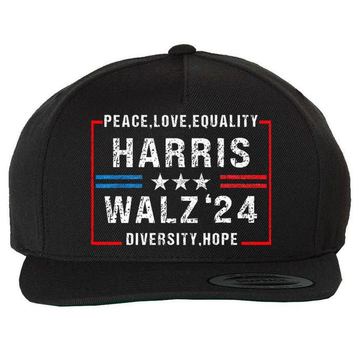 Harris Waltz 2024 Election Kamala Harris Tim Walz Waltz 2024 Wool Snapback Cap