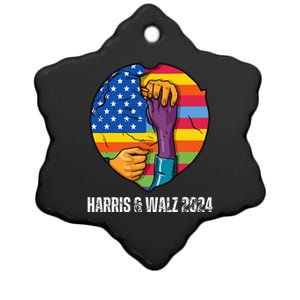 Harris Waltz 2024 Election Kamala Harris Tim Walz 2024 Pride Ceramic Star Ornament