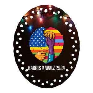 Harris Waltz 2024 Election Kamala Harris Tim Walz 2024 Pride Ceramic Oval Ornament