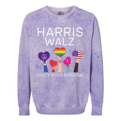 Harris Waltz 2024 Unity Over Division Colorblast Crewneck Sweatshirt