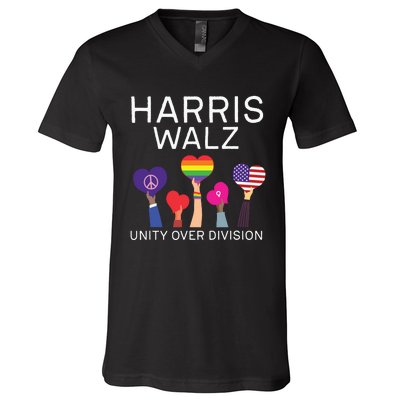 Harris Waltz 2024 Unity Over Division V-Neck T-Shirt