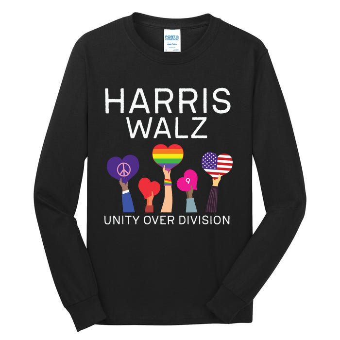 Harris Waltz 2024 Unity Over Division Tall Long Sleeve T-Shirt