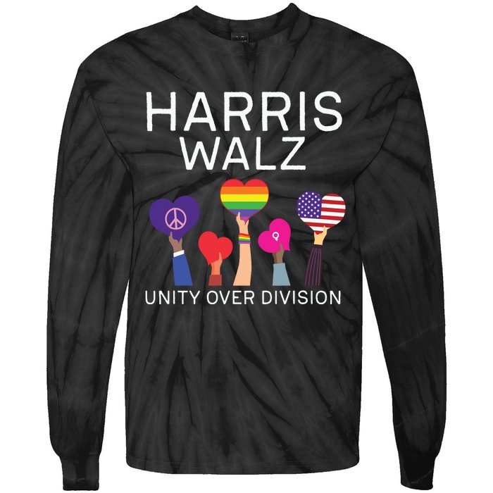 Harris Waltz 2024 Unity Over Division Tie-Dye Long Sleeve Shirt