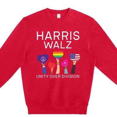 Harris Waltz 2024 Unity Over Division Premium Crewneck Sweatshirt