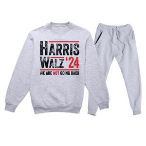 Harris Walz 2024 We Are Not Going Back Premium Crewneck Sweatsuit Set