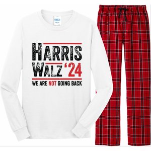 Harris Walz 2024 We Are Not Going Back Long Sleeve Pajama Set