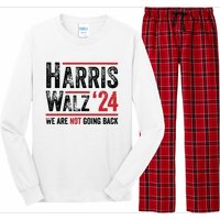 Harris Walz 2024 We Are Not Going Back Long Sleeve Pajama Set