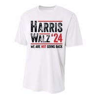 Harris Walz 2024 We Are Not Going Back Performance Sprint T-Shirt