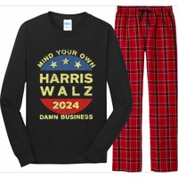 Harris Walz 2024 Mind Your Own Damn Business Long Sleeve Pajama Set