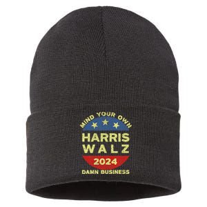 Harris Walz 2024 Mind Your Own Damn Business Sustainable Knit Beanie