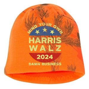 Harris Walz 2024 Mind Your Own Damn Business Kati - Camo Knit Beanie