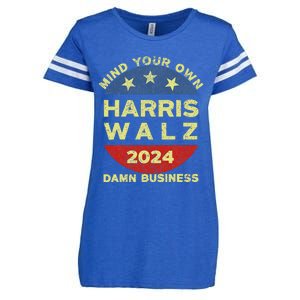 Harris Walz 2024 Mind Your Own Damn Business Enza Ladies Jersey Football T-Shirt