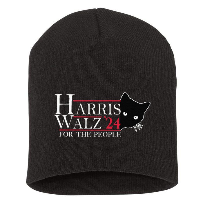 Harris Waltz 2024 For The People Cat Lady Kamala Harris 2024 Gift Short Acrylic Beanie