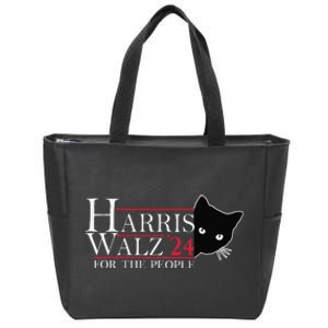 Harris Waltz 2024 For The People Cat Lady Kamala Harris 2024 Gift Zip Tote Bag