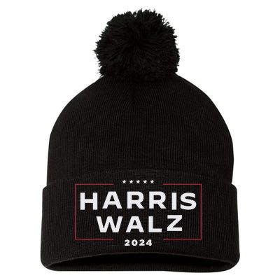 Harris Walz 2024 Vp Presidential Election Usa Waltz Pro Kamala Harris Pom Pom 12in Knit Beanie