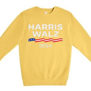 Harris Walz 2024 Election Kamala Harris Tim Walz Waltz Gift Premium Crewneck Sweatshirt