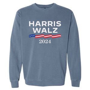 Harris Walz 2024 Election Kamala Harris Tim Walz Waltz Gift Garment-Dyed Sweatshirt