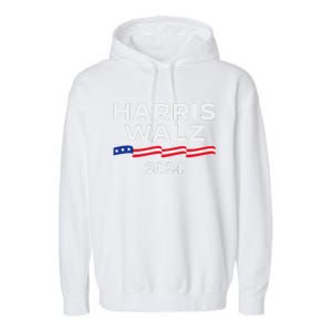 Harris Walz 2024 Election Kamala Harris Tim Walz Waltz Gift Garment-Dyed Fleece Hoodie