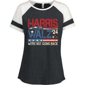 Harris Walz 2024 Kamala Harris 2024 Tim Walz 2024 Usa Flag Enza Ladies Jersey Colorblock Tee