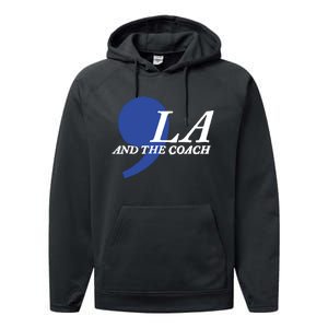 Harris Walz 2024 Comma La And The Coach Performance Fleece Hoodie