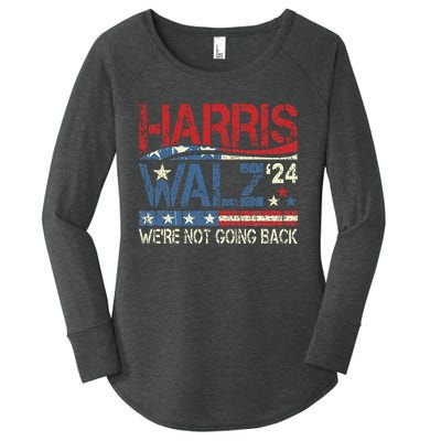 Harris Walz 2024 For President WeRe Not Going Back Usa Flag Gift Women's Perfect Tri Tunic Long Sleeve Shirt