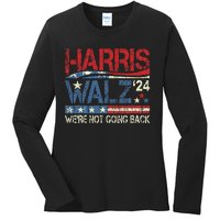 Harris Walz 2024 For President WeRe Not Going Back Usa Flag Gift Ladies Long Sleeve Shirt