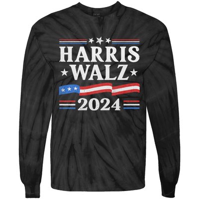 Harris Waltz 2024 Election Kamala Harris Tim Waltz 2024 Tie-Dye Long Sleeve Shirt