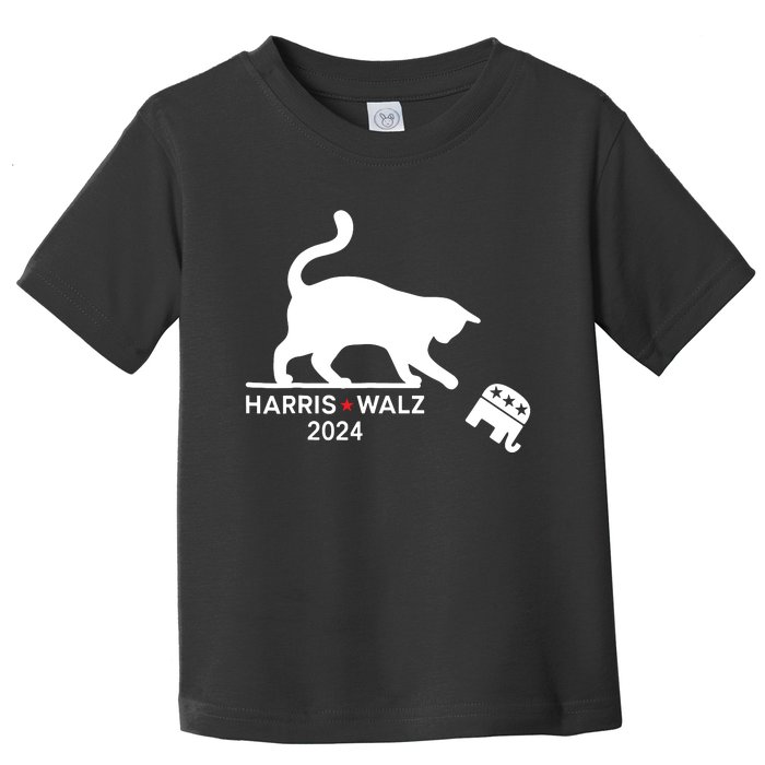 Harris Waltz 2024 Vp President Election Funny Cat Ladies Toddler T-Shirt