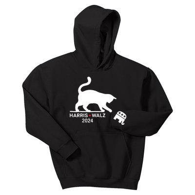 Harris Waltz 2024 Vp President Election Funny Cat Ladies Kids Hoodie