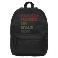 Harris Walz 2024 Kamala Harris Tim Walz Waltz Vintage Style Gift 16 in Basic Backpack