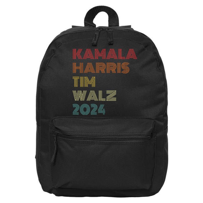 Harris Walz 2024 Kamala Harris Tim Walz Waltz Vintage Style Gift 16 in Basic Backpack