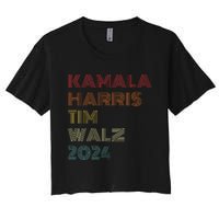 Harris Walz 2024 Kamala Harris Tim Walz Waltz Vintage Style Gift Women's Crop Top Tee