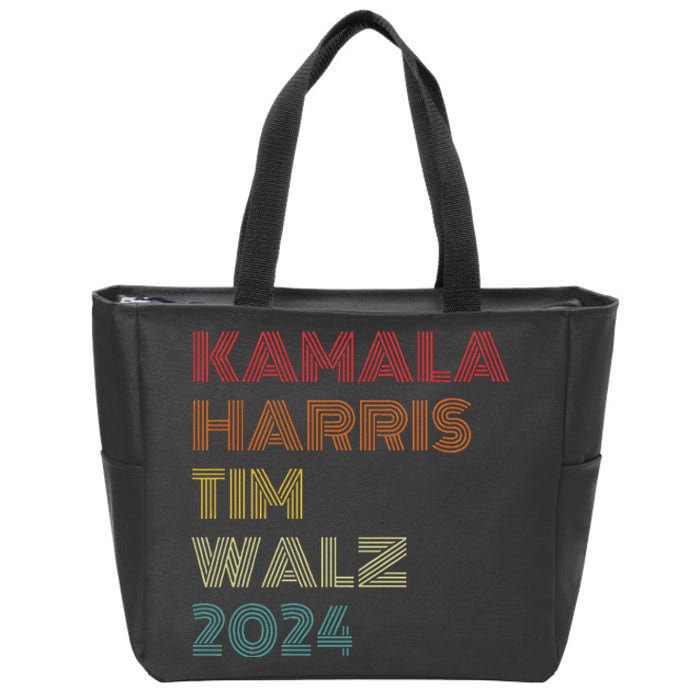 Harris Walz 2024 Kamala Harris Tim Walz Waltz Vintage Style Gift Zip Tote Bag