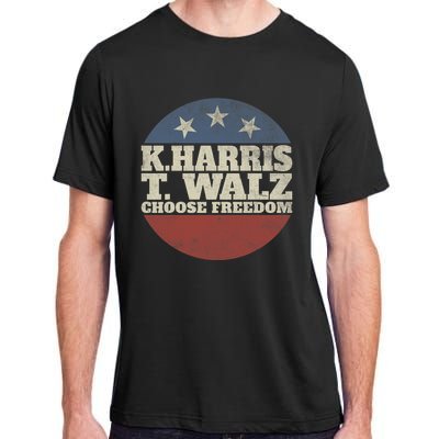 Harris Waltz 2024 Choose Freedom Election Retro Button Adult ChromaSoft Performance T-Shirt