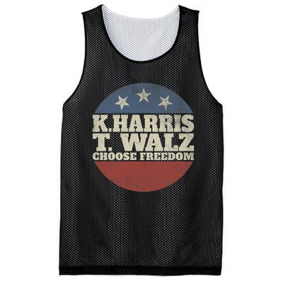 Harris Waltz 2024 Choose Freedom Election Retro Button Mesh Reversible Basketball Jersey Tank