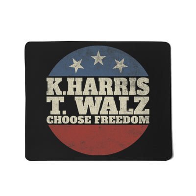 Harris Waltz 2024 Choose Freedom Election Retro Button Mousepad