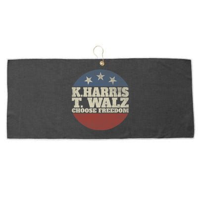 Harris Waltz 2024 Choose Freedom Election Retro Button Large Microfiber Waffle Golf Towel