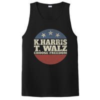 Harris Waltz 2024 Choose Freedom Election Retro Button PosiCharge Competitor Tank