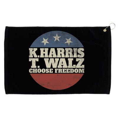 Harris Waltz 2024 Choose Freedom Election Retro Button Grommeted Golf Towel