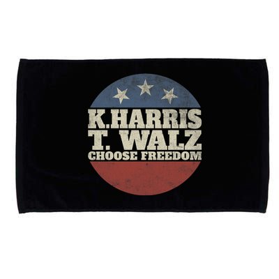 Harris Waltz 2024 Choose Freedom Election Retro Button Microfiber Hand Towel