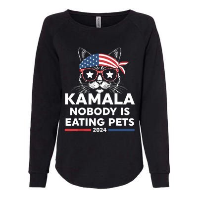 Harris Walz 2024 Nobody Is Eating Pets Womens California Wash Sweatshirt