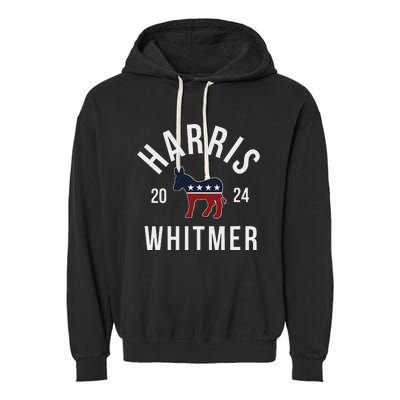 Harris Whitmer 2024 Vote Kamala Harris Gretchen Whitmer 24 Garment-Dyed Fleece Hoodie