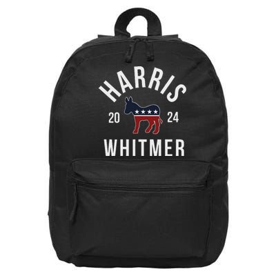 Harris Whitmer 2024 Vote Kamala Harris Gretchen Whitmer 24 16 in Basic Backpack