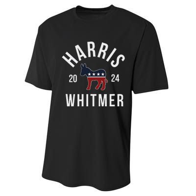 Harris Whitmer 2024 Vote Kamala Harris Gretchen Whitmer 24 Performance Sprint T-Shirt