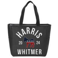 Harris Whitmer 2024 Vote Kamala Harris Gretchen Whitmer 24 Zip Tote Bag