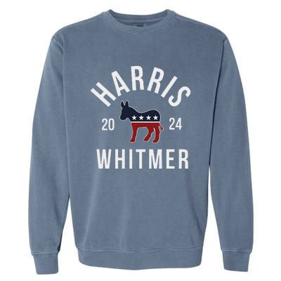 Harris Whitmer 2024 Vote Kamala Harris Gretchen Whitmer 24 Garment-Dyed Sweatshirt