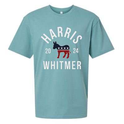 Harris Whitmer 2024 Vote Kamala Harris Gretchen Whitmer 24 Sueded Cloud Jersey T-Shirt